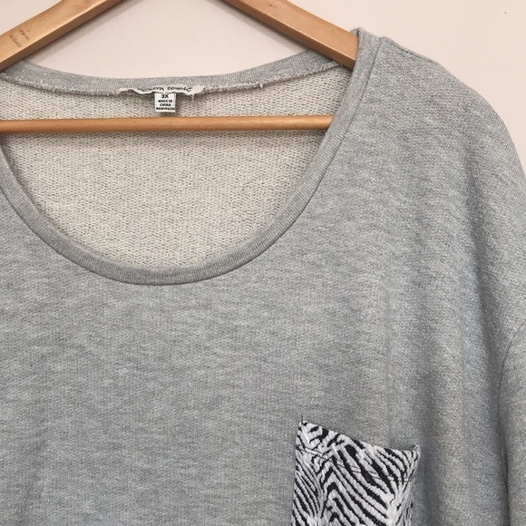 EXTRA Touch gray 3/4 sleeve loose knit back sweater size 3X - Picture 2 of 10